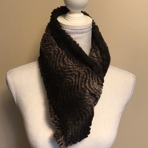 Faux Fur Infinity Scarf Chocolate Brown  NWOT